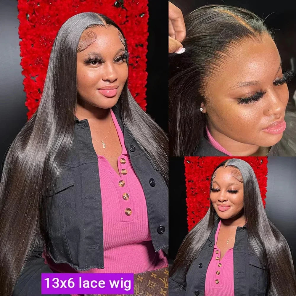 40 Inch Bone Straight Human Hair Wigs 13x4 13X6 HD Lace Front Wigs Human Hair 100% Brazilian Hair For Black Women 220 Density